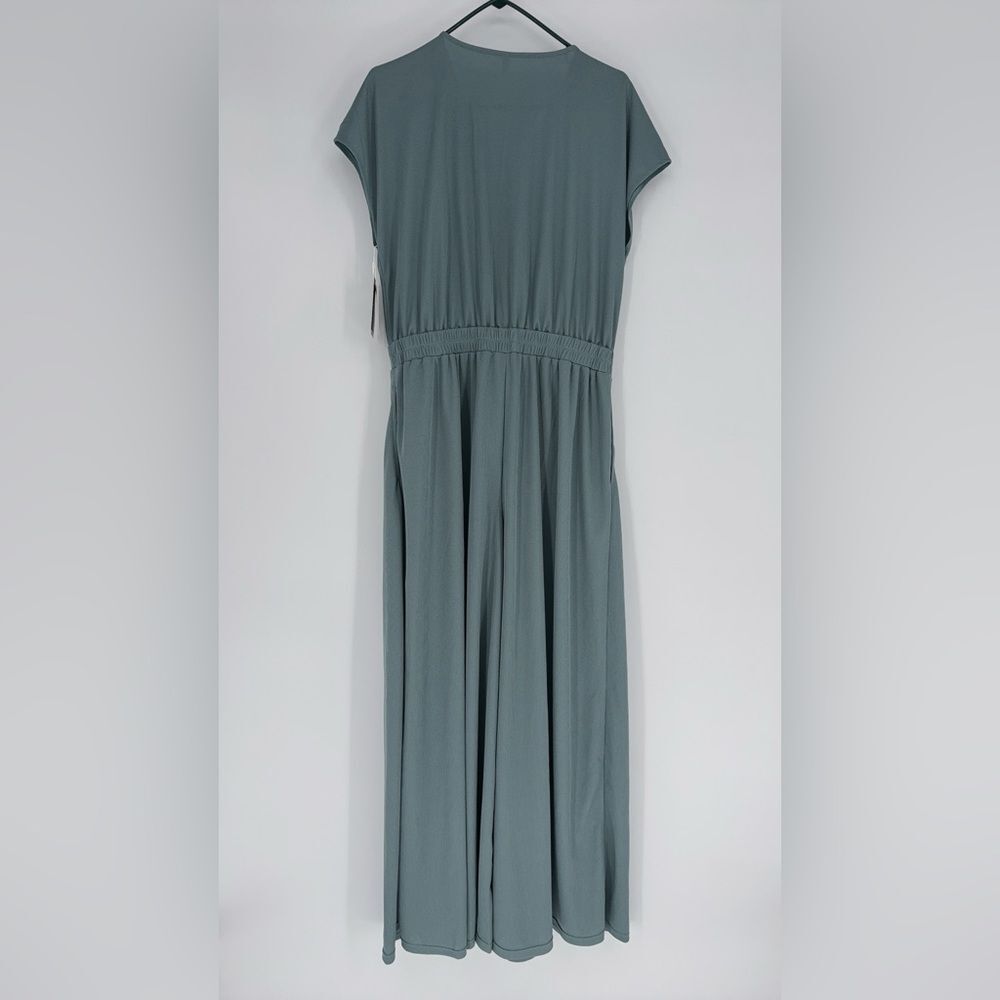 NWT HALARA- V NECK SHORT SLEEVE SIDE POCKET-WIDE LEG FLOWY JUMPSUIT size L - Picture 10 of 12